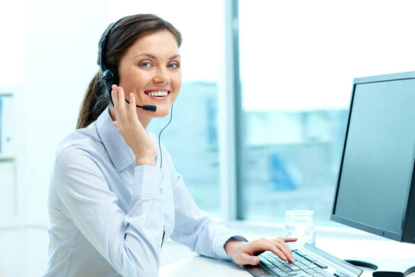 businesswoman call center office